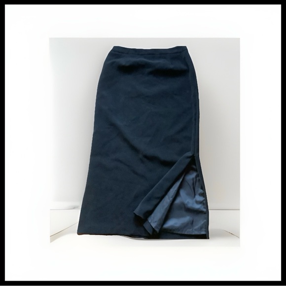 Tribal Size 10 Black Lined Zip Side Slit Midi Pencil Skirt - Picture 2 of 7